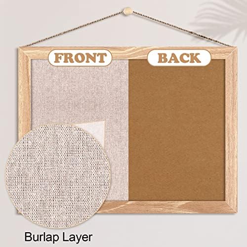 Teling 6 Pack Wood Bulletin Boards with Linen 12''x 16'' Cork Board for Walls with 60 Pushpin Decorative Wood Framed Display for Classroom School Office Bedroom (Brown) - Image 3