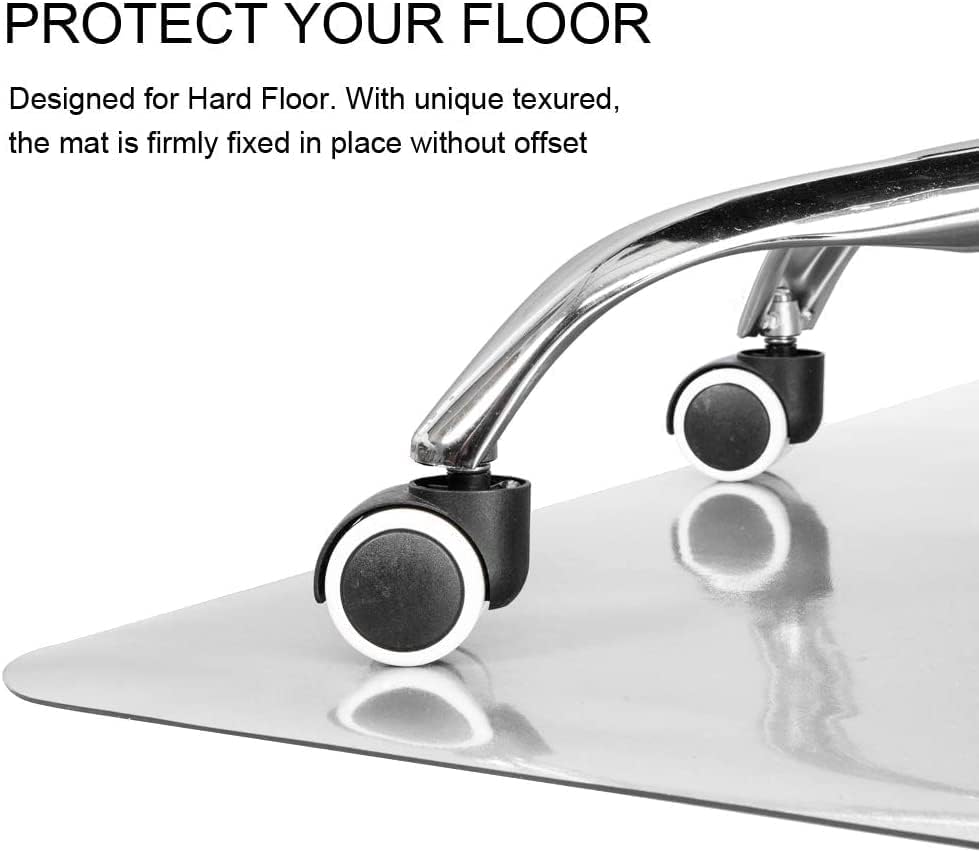Kuyal Clear Chair mat for Hardwood Floor, 46 x 72 inches - Image 4