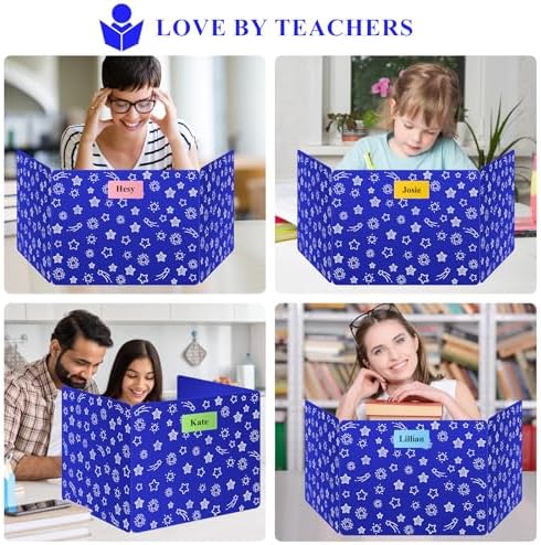 Blue 24-Pack Desk Dividers for Students, Waterproof Plastic Study Carrel Divider, Durable Testing Dividers for Classroom Teacher Supplies, Easy to Clean Privacy Shield Folder Boards for Student Desk - Image 6