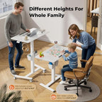 35" Glass Mobile Standing Desk, Foldable Desktop for Storage - Image 3