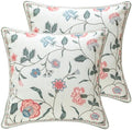 ISAENNE Designer Linen Throw Pillow Cover,Set of 2,18"x18"-Estevan A by Isaennehomedecoration