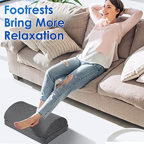 CushZone Foot Rest for Under Desk at Work, Grey-20 in - Image 6