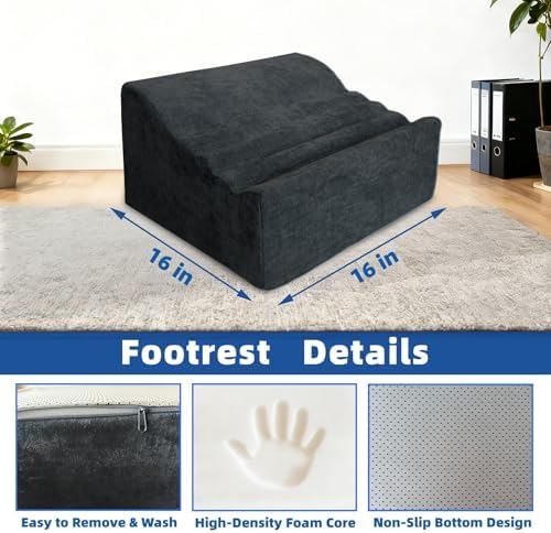 Under Desk Foot Rest, Adjustable Height Foot Stool for Office - Image 2
