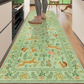 DUKINO 2x6 Runner Rug, Washable Animal Kitchen Rugs Non Slip, Light Green by DUKINO