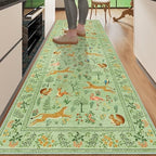 DUKINO 2x6 Runner Rug, Washable Animal Kitchen Rugs Non Slip, Light Green by DUKINO