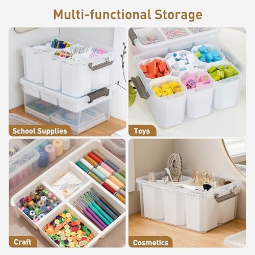 Citylife 17QT 2Packs Clear Craft Organizers and Storage Bins with Lids - Image 6