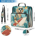 3-Ring Zipper Binder with Shoulder Strap Zip-Up Expanding File Folder Organizer Storage Fireproof Accordion Trapper Keeper Home School Office Three Butterfly (Puppy Surfboard) - Image 3