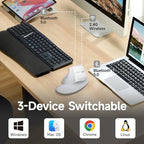 SANWA Wireless Ergonomic Mouse for Large Hands with Wrist Rest, White - Image 4