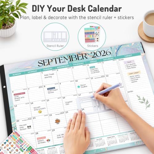 Forvencer 2027 Desk Calendar, Planner Sept 2026 - Jun 2028, 22 Month 22x17" - Image 4