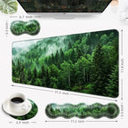Desk Mat, Mouse Pad with Wrist Rest, 4-in-1 Large Mouse Pads for Desk, Ergonomic Mouse Pad and Keyboard Wrist Rest Gaming Keyboard Mat for Office,Green Tree Forest - Image 6
