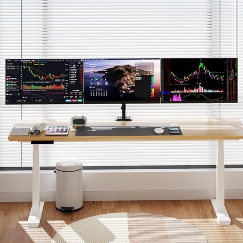 suptek Triple Monitor Mount for Most 17 to 32 inch Screens,Gas Springs Adjustment Triple Monitor Desk Mount Stand with Clamp & Grommet Kit,Black(MD8003) - Image 5