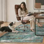 48"x60" Office Chair Mat for Hardwood Floor, Non-Slip Washable Teal Blue - Image 7