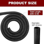 Automotive Wire Loom High Temperature Braided Wire Loom, Split-Sleeve Heat Resistant Wiring Loom Cord Cover for Harness Wires, Self-Wrapping Heavy Duty Sheathing Cable Management Black（20ft-3/8inch ） - Image 5