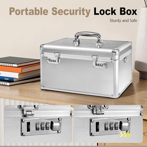 Silver Medication Combination Lock Boxes with Code Large - Image 2