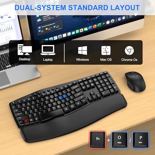 Wireless Keyboard and Mouse Combo, Bluetooth/2.4G Dual-Mode(Black Graphite) - Image 6