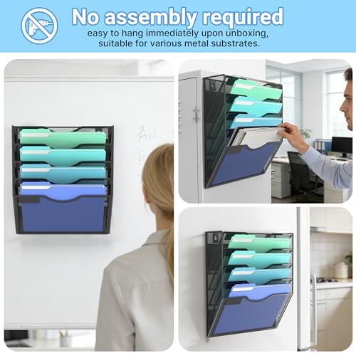 Gawerk Magnetic Wall File Holder – Magnetic Paper & Document Organizer for Home and Office (5 Tier) - Image 6
