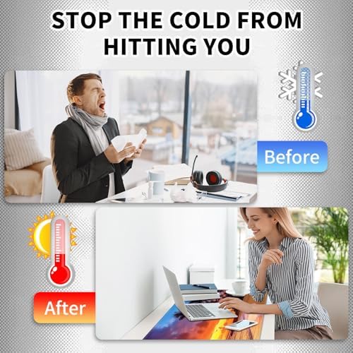 Heated Mouse Pad Hand Warmer, Warm Desk Pad Mousepad Desk Mat with 3 Levels Heating and Auto Shut Down 31.5 x 13 inch PU Leather Warmer Keyboard Mat for Gaming Laptop Office Home, Sunset Beach - Image 5