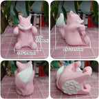 Animal Fox Sticky Note Dispenser Pop-up Notes Holder for Desk Home Office School Classroom, 3x3 in, Pink, C13 - Image 3