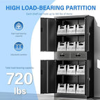 BESFUR Metal Storage Cabinet with 2 Drawers and Adjustable Shelves, 71" H Locking Storage Cabinet for Office, Garage, Home, School, Utility -Black - Image 6