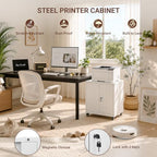 23.6" H Locking Printer Stand with Storage Cabinet & Wheels - Image 5