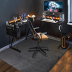 63"x51" Office Chair Mat for Hardwood Floor, Flannel Fabric Desk Rug for Hard Surface, Protector Floor Mat for Home Office (Grey) by QQpony