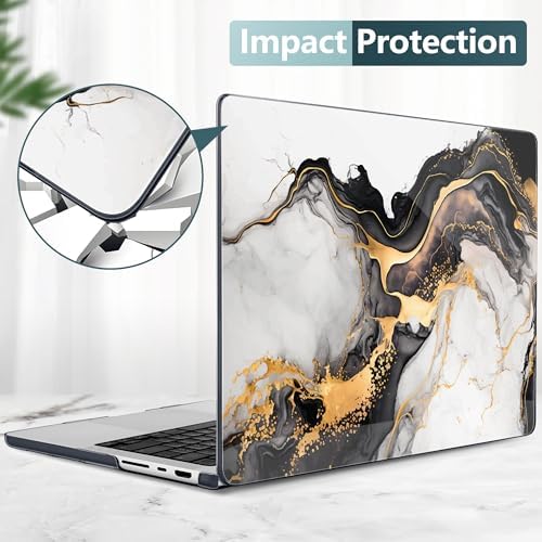 DONGKE Compatible with MacBook Pro 16 Inch Case (2026-2021 Release, M5 M4 M3 M2 M1 Pro/Max Chip), Plastic Hard Shell Cover with Keyboard Cover & Screen Protector for MacBook Pro 16", Abstract Marble - Image 5