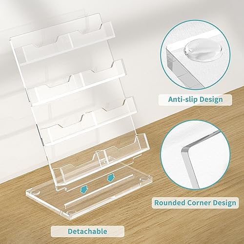 HIIMIEI Business Card Holder Desk, Acrylic Business Card Display, 4 Tier Clear Business Card Stand for Office, Exhibition, Meeting, Home, 480 Card Capacity - Image 6