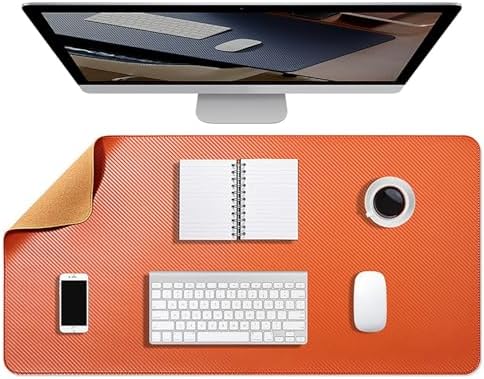 Cork Desk Mat Pad, Dual-Sided Mouse Pad for Office and Home, Ideal for Large Mouse Pad and Desk Mats on Top(Orange,120x60cm) by Unknown