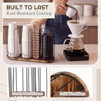Geelin 18oz Adjustable Coffee Cup Dispenser with Wooden Base, Cup and Lid Holder, Cups Holder Organizer for Coffee Pod Straw and Lid Storage(4-compartment Single,Color 5) - Image 6