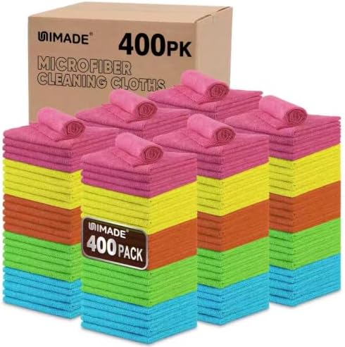 UNIMADE Microfiber Cleaning Cloth, 400PK Commercial Grade Work Rags by Unimade