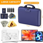 DocSafe Fireproof File Organizer with Lock, Hard-Shell Case Fireproof Document Box with 13 Pocket Accordion File Folder, Portable Home Office Travel Safe Storage for Important Documents Laptop Blue - Image 4