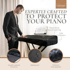 Clairevoire Digital Piano Cover, Piano Keyboard Covers -Protective for Roland Piano Covers FP Series, Durable and Waterproof Piano Keyboard Dust Cover, Piano Keyboard Case -Roland FP-60X Ebony Black - Image 2