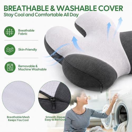 Full Back Support Pillow for Office Chair, 3-Zone Memory Foam - Image 4
