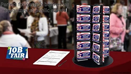 Marketing Holders Spinning Business Card Holder Clear on Black 48 Pockets Lightweight PVC Countertop Organizer for 3.5" x 2" Contact Cards - Image 2