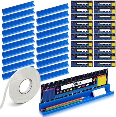 PerKoop 20 Pcs Classroom Desk Name Plates Holder Set by PerKoop