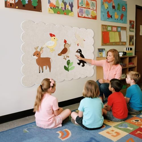 Scalloped Bulletin Board 40x30 inches, Decorative Felt Pin Board for Wall - Image 6