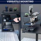 VIVO Black Clamp-on 30 inch 2-Tier Desk Shelf, STAND-SHELF30C - Image 5