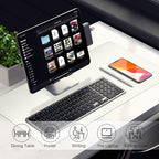 Leather Desk Pad Protector, 47.2'' x 23.6'', Suede Base Sewing Desk Blotter, Non-Slip Office Mat, Waterproof Writing Pad for Home and Office - White - Image 5