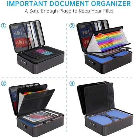ENGPOW Fireproof File Organizer Bag with 13 Pockets Accordion File Folder - Image 3