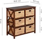 eHemco 3 Tier X-Side End Storage Cabinet, Walnut - Image 3
