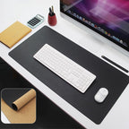 Ruby Lil Natural Cork Large Desk Blotter Protector,Waterproof Office Desk Pad with Stitched Edge,Black,80x40cm by RubyLil