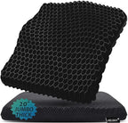 20" Gel Seat Cushion for Long Sitting(Jumbo&Thick) – Office Chair Cushion – Wheelchair Cushions for Pressure Sores – Non-Slip Desk Chair Car Seat Cushion Driving – Sciatica & Back Pain Relief by Helishy