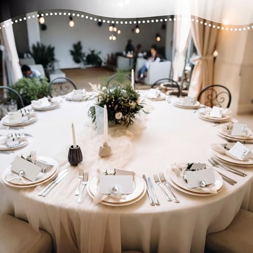 Leinuosen 200 Pcs Decorative Pearl Place Card Stands and Cards Set, Table Place, Food Labels Business, Dessert Table Decor - Image 6