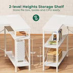 Huuger L Shaped Office Desk with Power Outlets & 3 Drawers - Image 7
