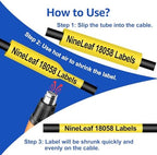 NineLeaf 3 Pack Compatible Labels Tape Replacement for Dymo 18058 3/4 inch Black on Yellow Heat Shrink Tube Labels 19mm x 1.5m for Wires and Cables Use in Rhino 4200 5200 5000 6000 3M Label Maker - Image 4