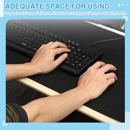 PATIKIL 47.2" x 23.6" Large Felt Desk Pad Protector, Upgrade Non-Slip Desk Mat Full Table Mouse Pad Keyboard Mats for Laptop Computer Writing Desk Table Gaming Home, Wine Red - Image 5