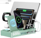 600W 3‑in‑1 Wireless Charger Stand for iPhone with 12‑Port Charging Station by SAIPKYGS