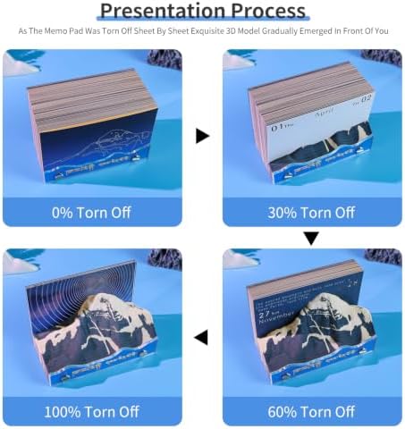 3D Memo Pad, 3D Calendar 2027, Time Piece Calendar, Tear-Off Calendars 2027, 3D Paper Carving Art Memo Pad, Art Carving Sticky Notes for Office Home Gifts Ornaments (Mount Kailash) - Image 5