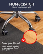 BARoyal Office Chair Mat for Hardwood Floor Under Desk Computer Rolling Chair Mat for Wood/Tile Floor Non-Slip Heavy Duty Desk Rug PVC Plastic Hard Floor Protector 46"x 72" (Espresso) - Image 3