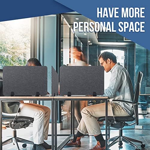 Yaomiao 3 Pcs Acoustic Desk Divider Soundproof Desk Privacy Panel Freestanding Desk Partitions Sound Absorbing for Students Office Reduce Noise Visual Distractions (47.3 x 16", 24 x 16", Dark Gray) - Image 2